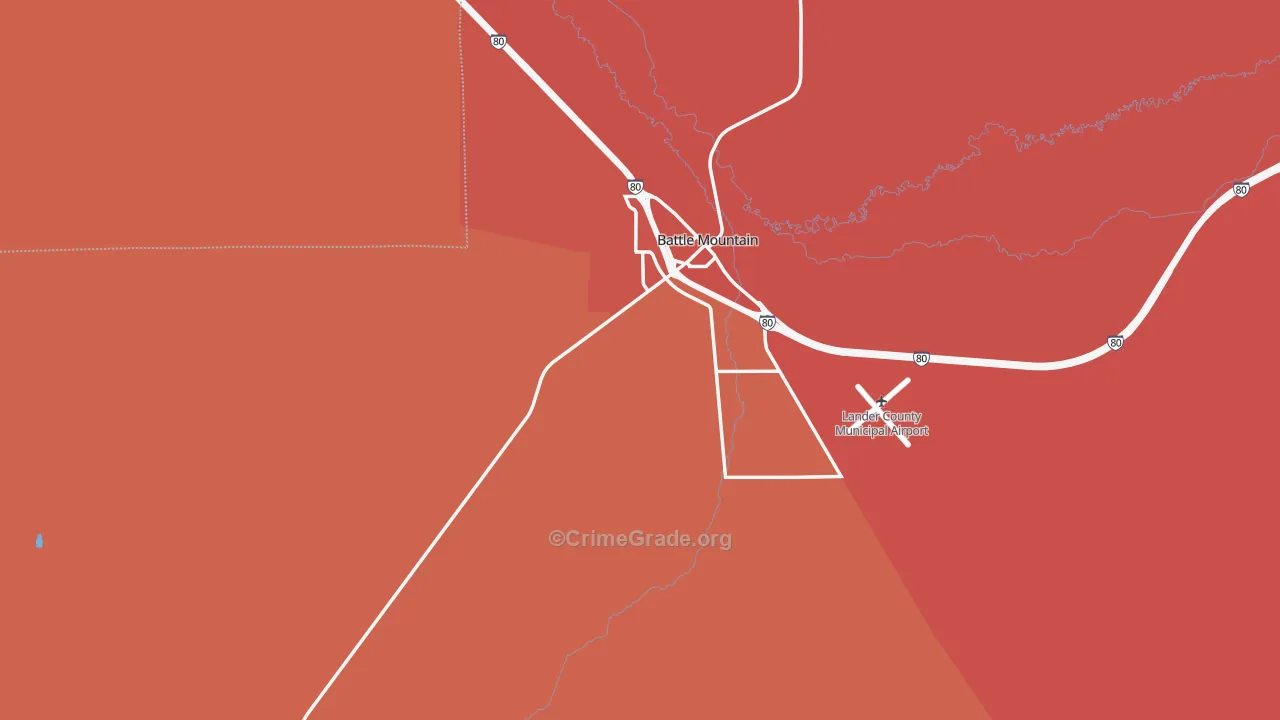 Battle Mountain, NV Map of Murder Rates