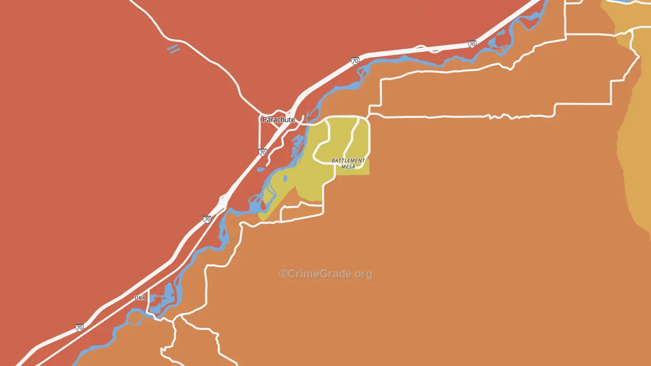 Battlement Mesa, CO Map of Murder Rates