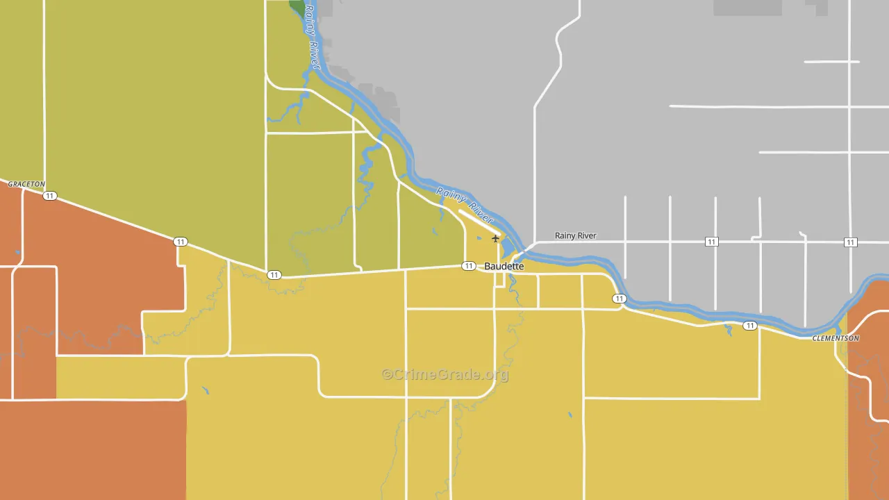Baudette, MN Map of Murder Rates