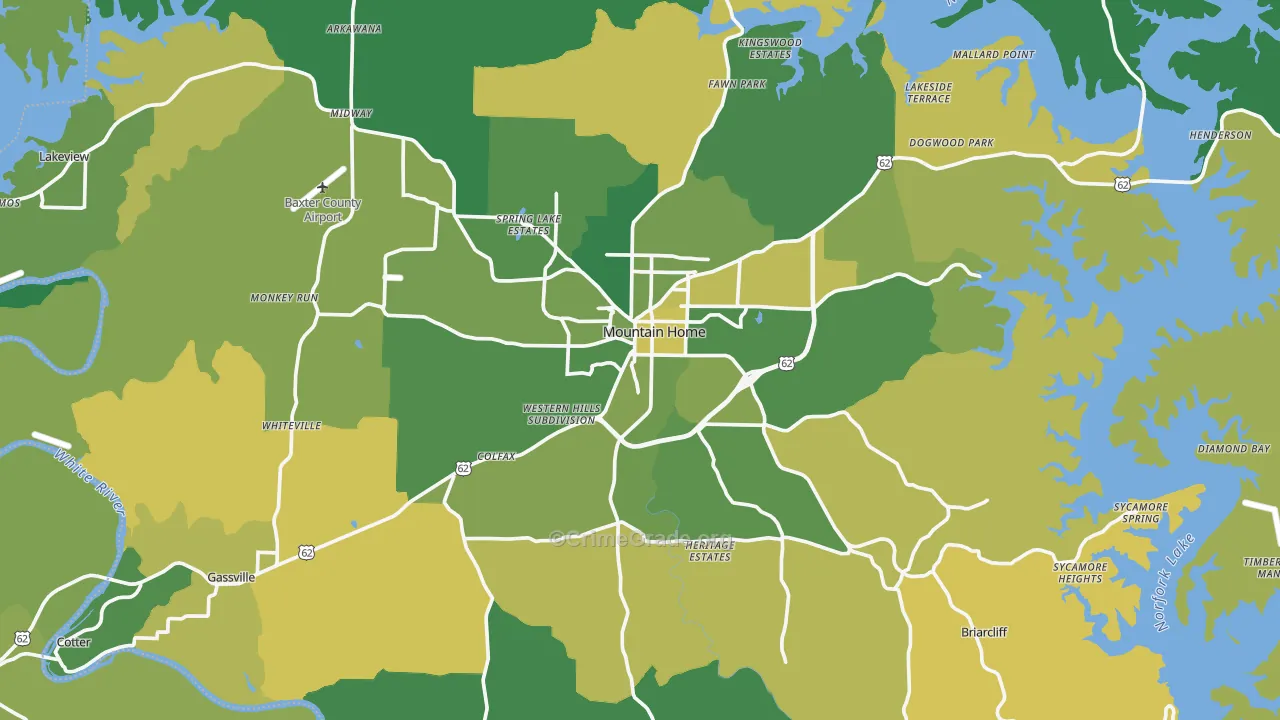 Baxter County, AR Map of Murder Rates