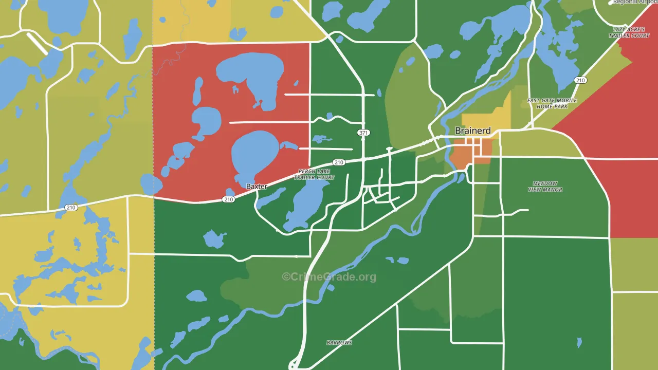 Baxter, MN Map of Murder Rates