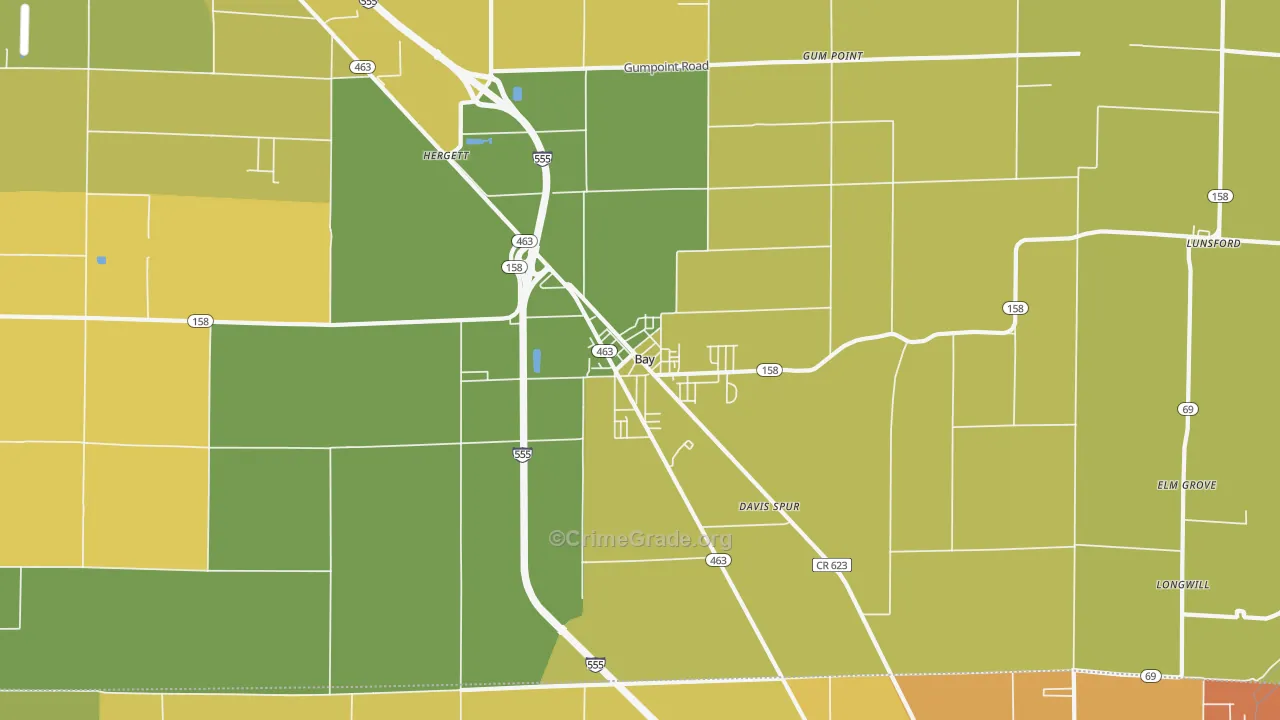 Bay, AR Map of Murder Rates