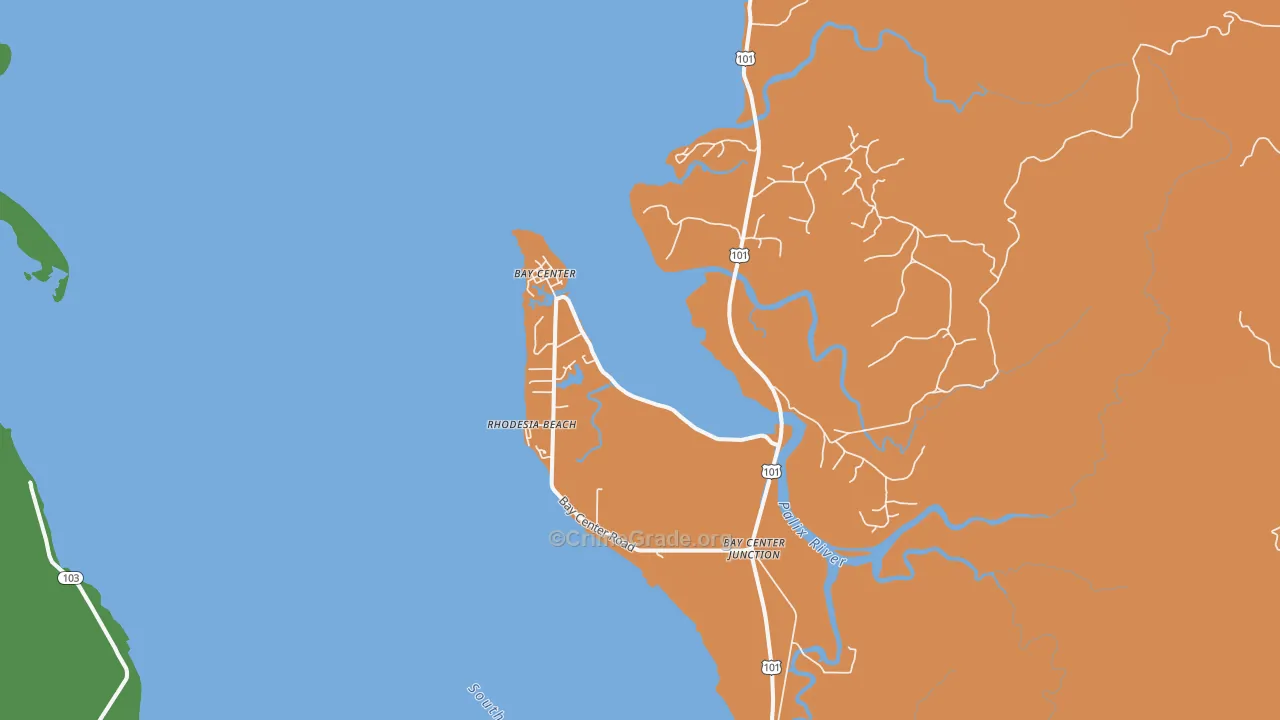Bay Center, WA Map of Murder Rates