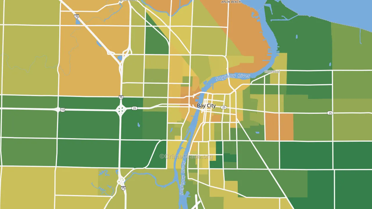 Bay City, MI Map of Murder Rates