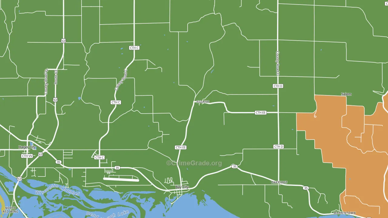 Bay City, WI Map of Murder Rates