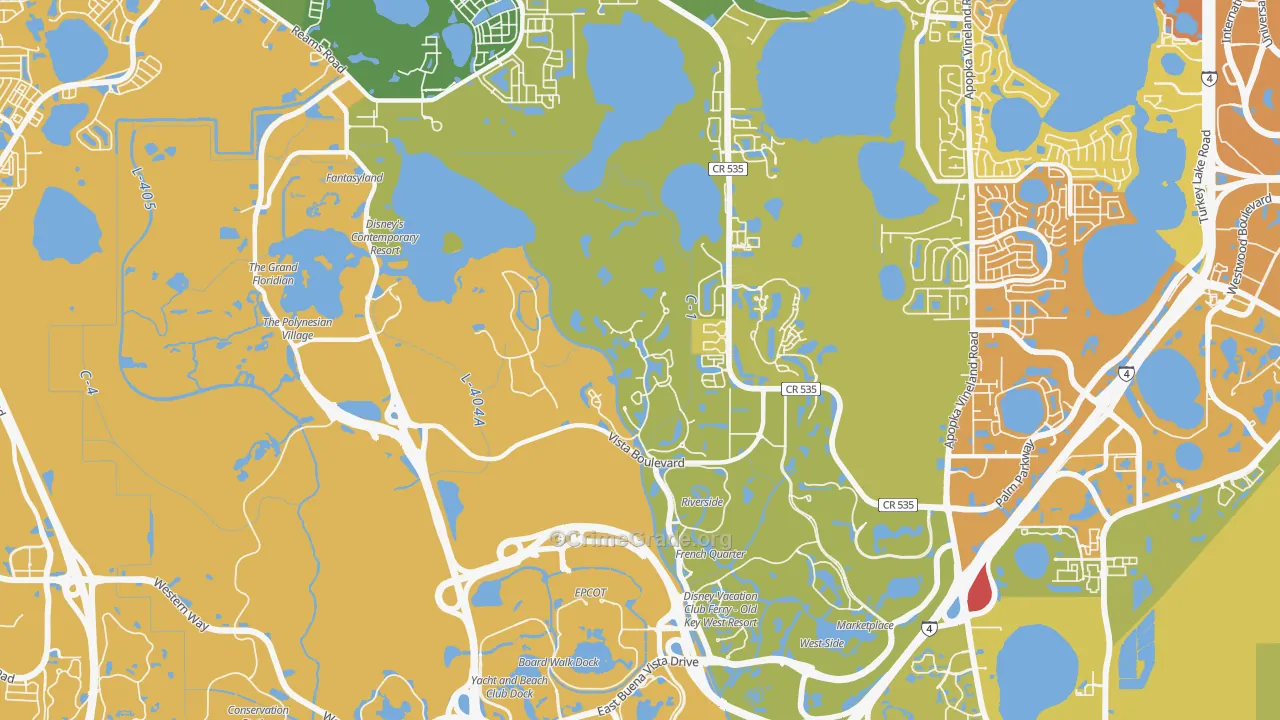 Bay Lake, FL Map of Murder Rates