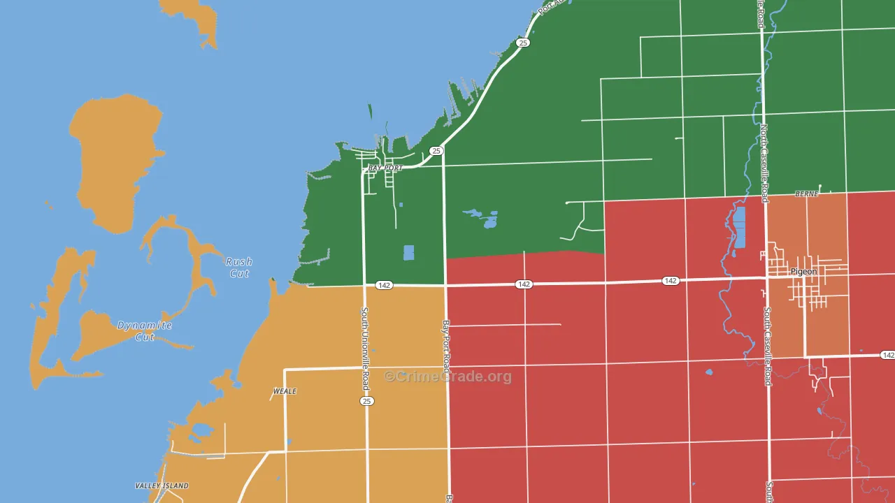 Bay Port, MI Map of Murder Rates