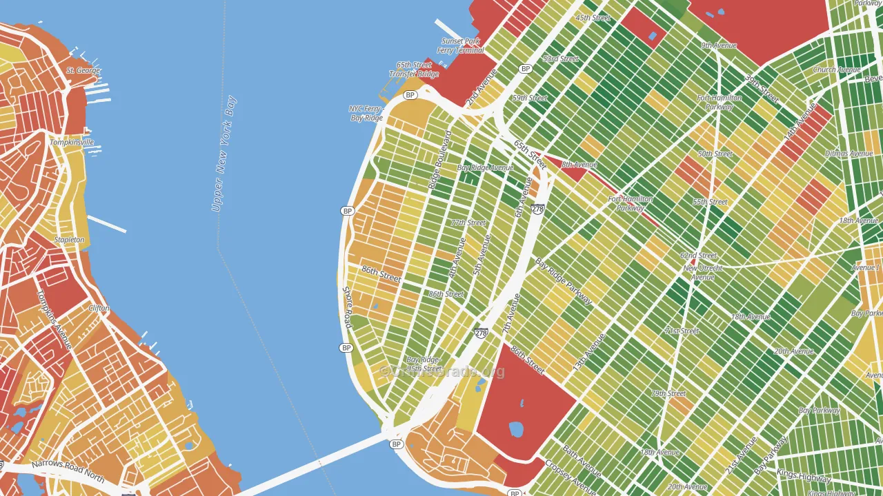Bay Ridge-Fort Hamilton, Brooklyn, NY Map of Murder Rates
