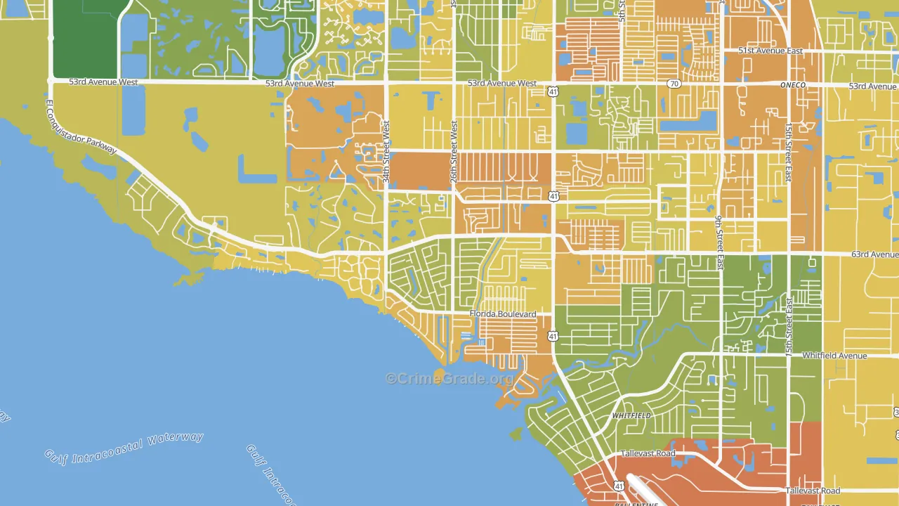Bay Shore Gardens, Bayshore Gardens, FL Map of Murder Rates
