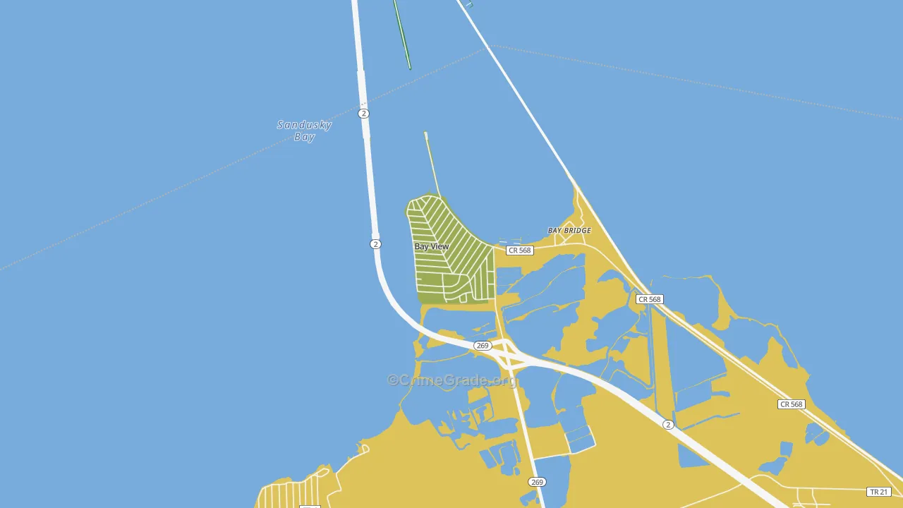 Bay View, OH Map of Murder Rates