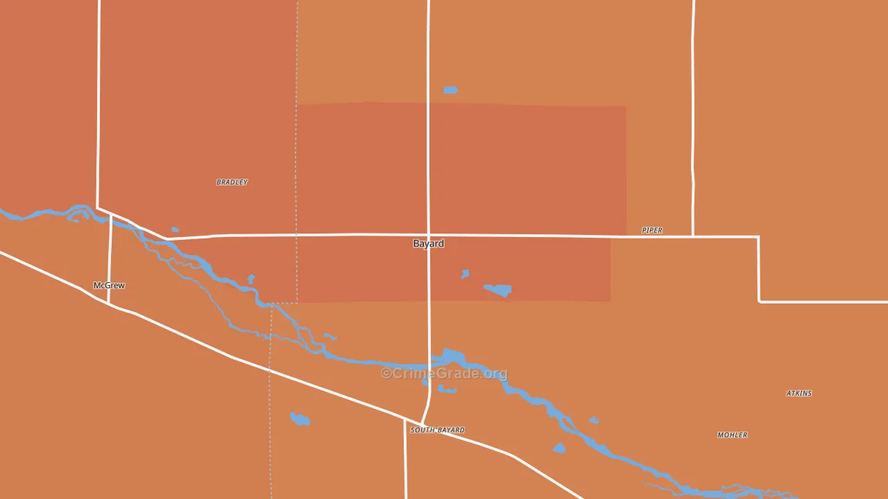 Bayard, NE Map of Murder Rates