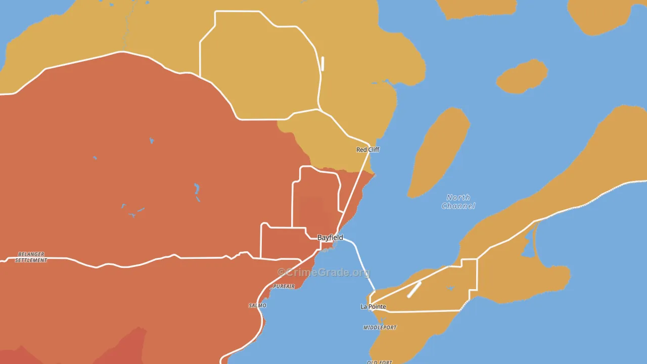 Bayfield, WI Map of Murder Rates