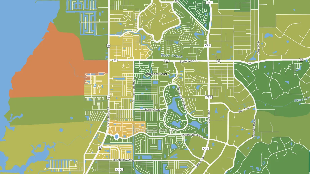 Bayonet Point, FL Map of Murder Rates