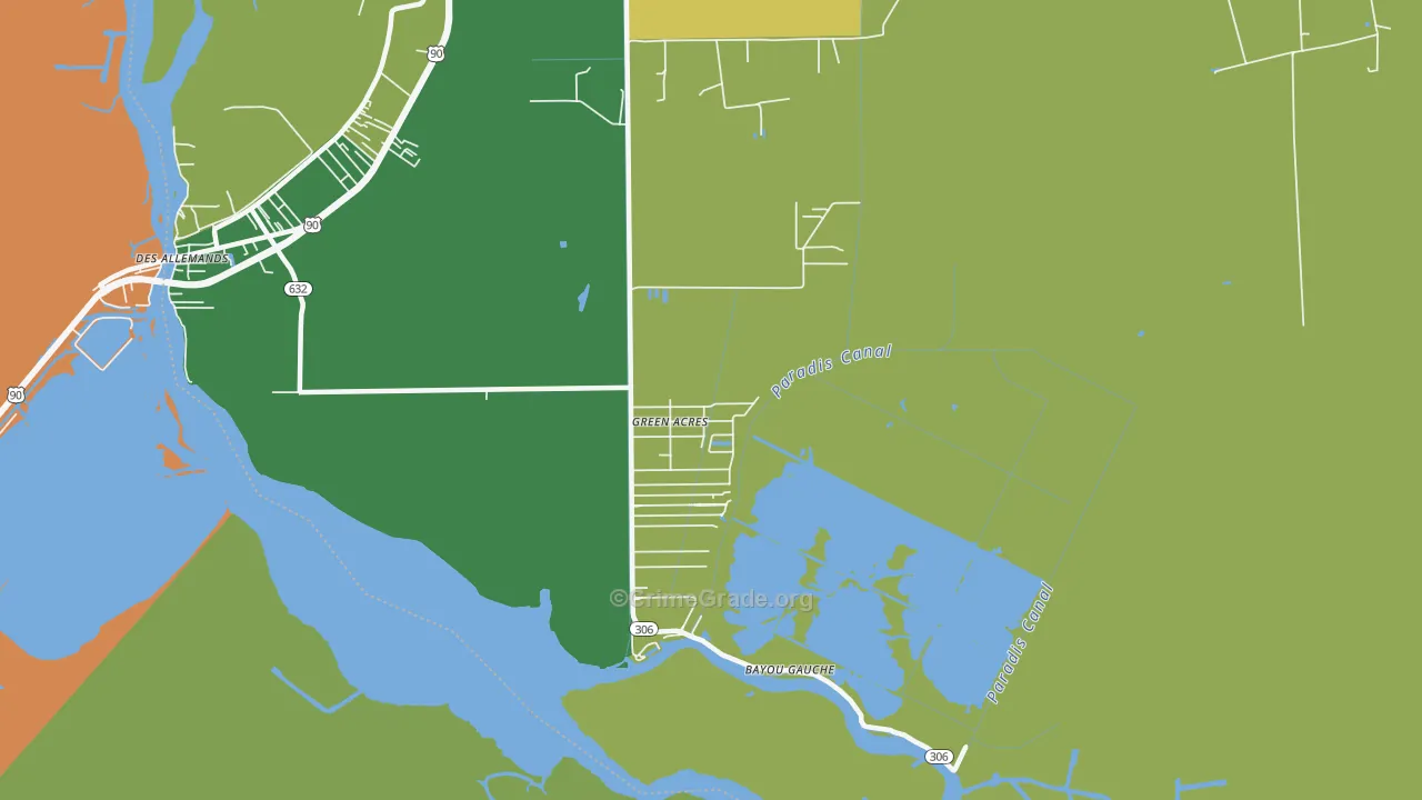 Bayou Gauche, LA Map of Murder Rates