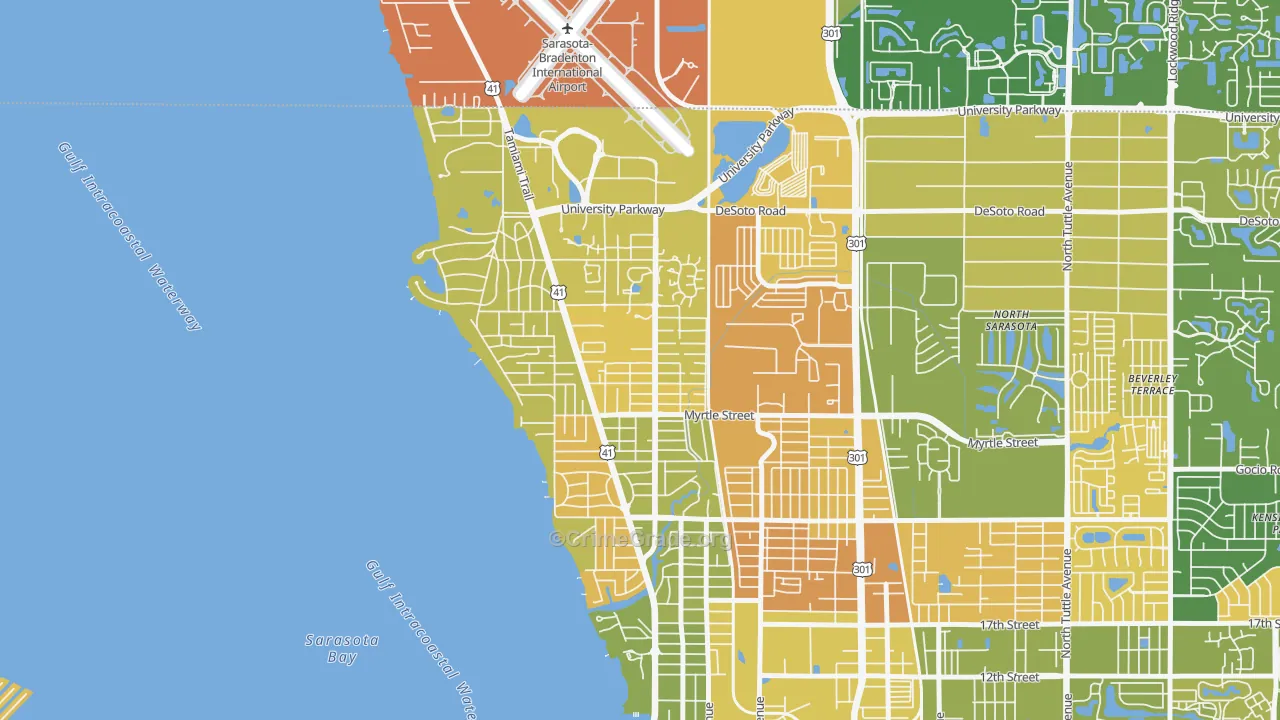 Bayou Oaks, Sarasota, FL Map of Murder Rates