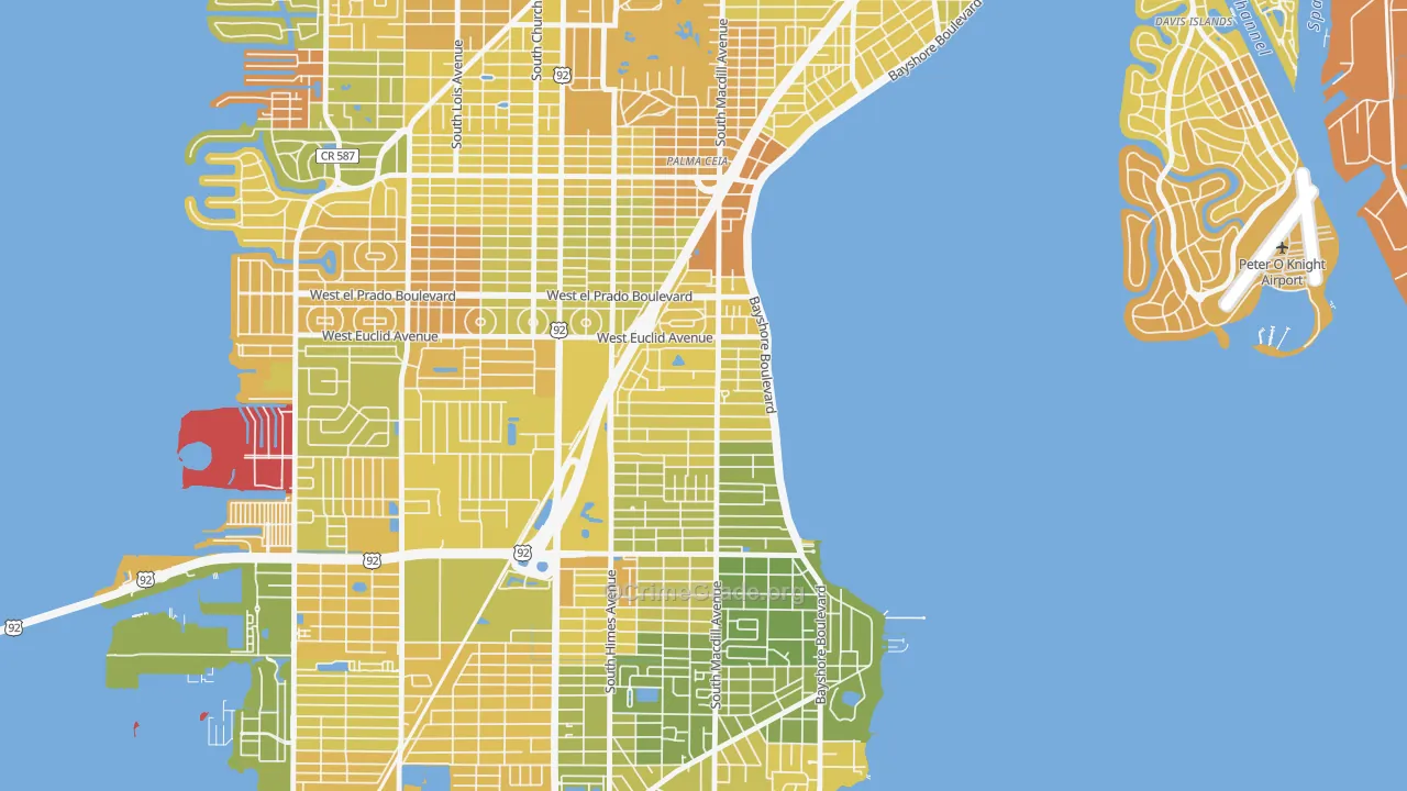 Bayshore Beautiful, Tampa, FL Map of Murder Rates