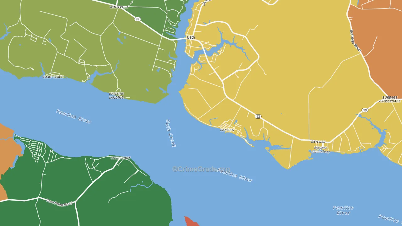 Bayview, NC Map of Murder Rates