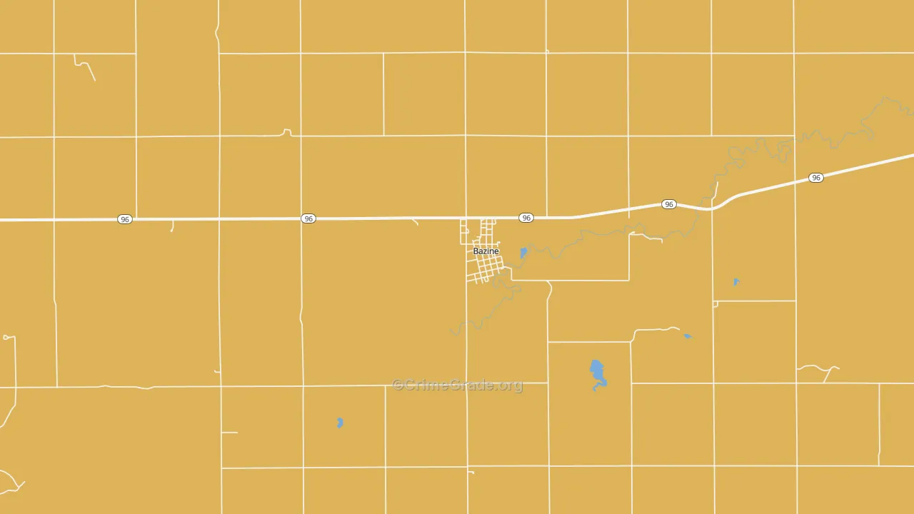 Bazine, KS Map of Murder Rates