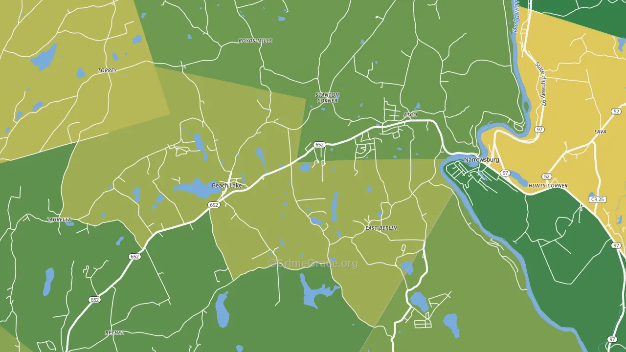 Beach Lake, PA Map of Murder Rates