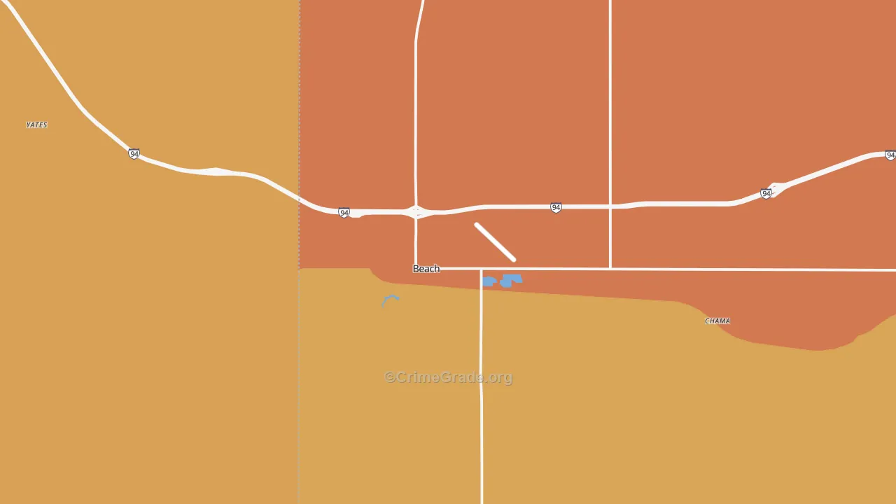 Beach, ND Map of Murder Rates