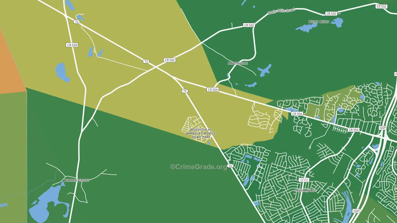 Beach View, NJ Map of Murder Rates