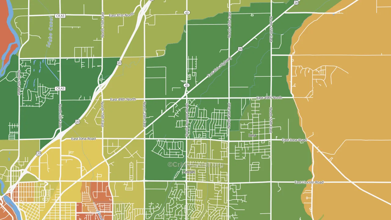 Beachs Corner, ID Map of Murder Rates