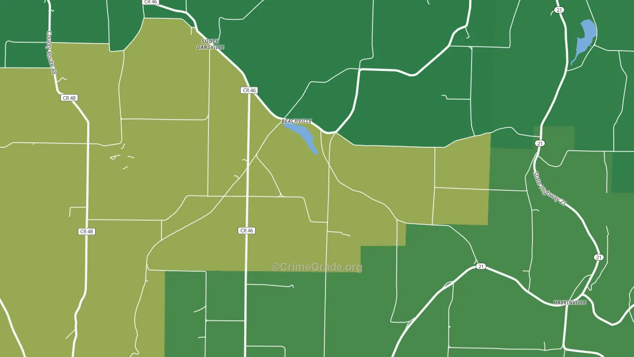 Beachville, NY Map of Murder Rates