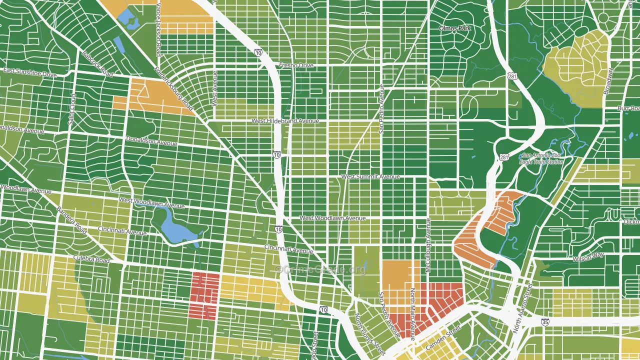 Beacon Hill, San Antonio, TX Map of Murder Rates