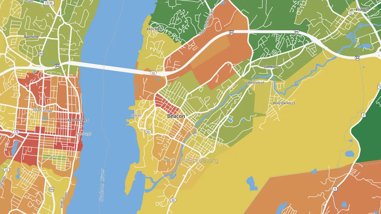 Beacon, NY Map of Murder Rates