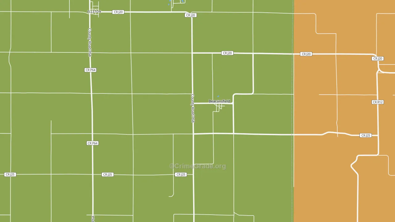 Beaconsfield, IA Map of Murder Rates