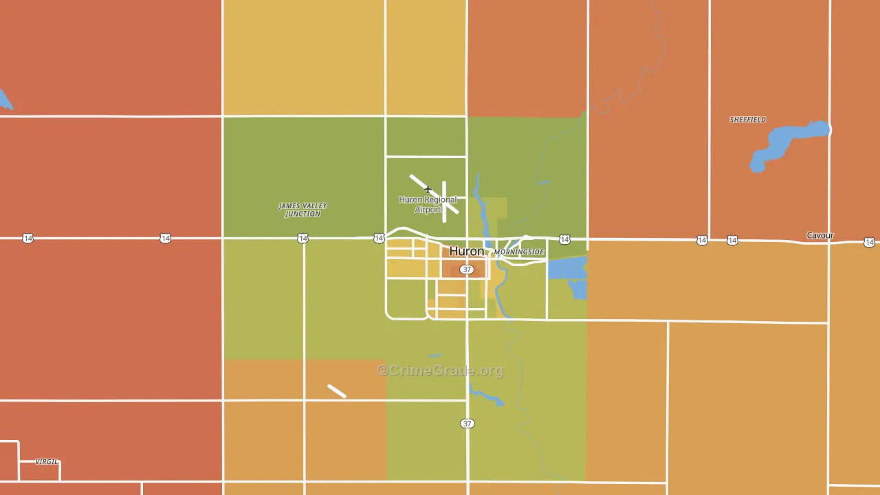 Beadle County, SD Map of Murder Rates