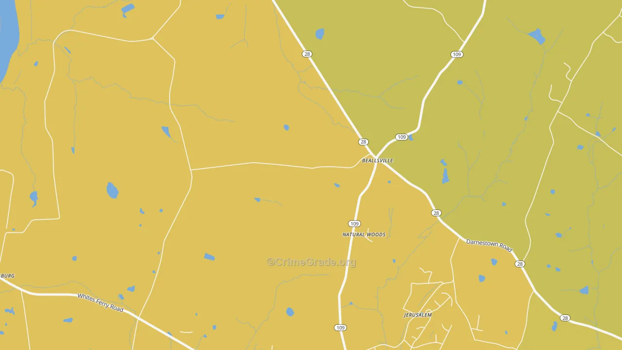 Beallsville, MD Map of Murder Rates