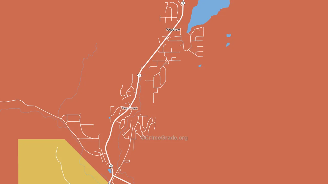 Bear Creek, AK Map of Murder Rates