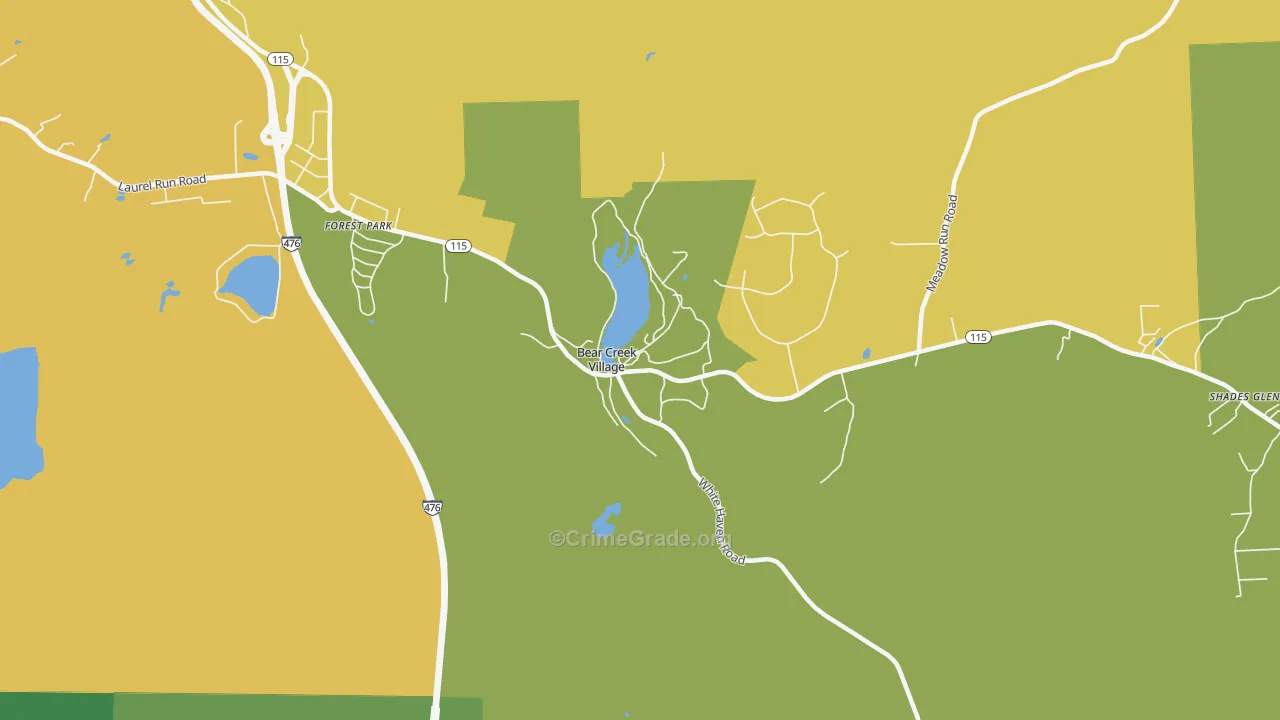 Bear Creek Village, PA Map of Murder Rates