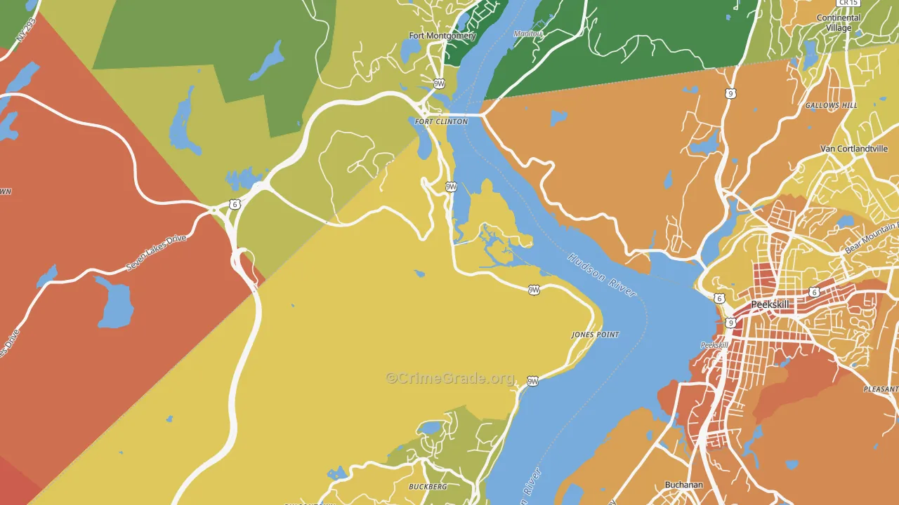 Bear Mountain, NY Map of Murder Rates