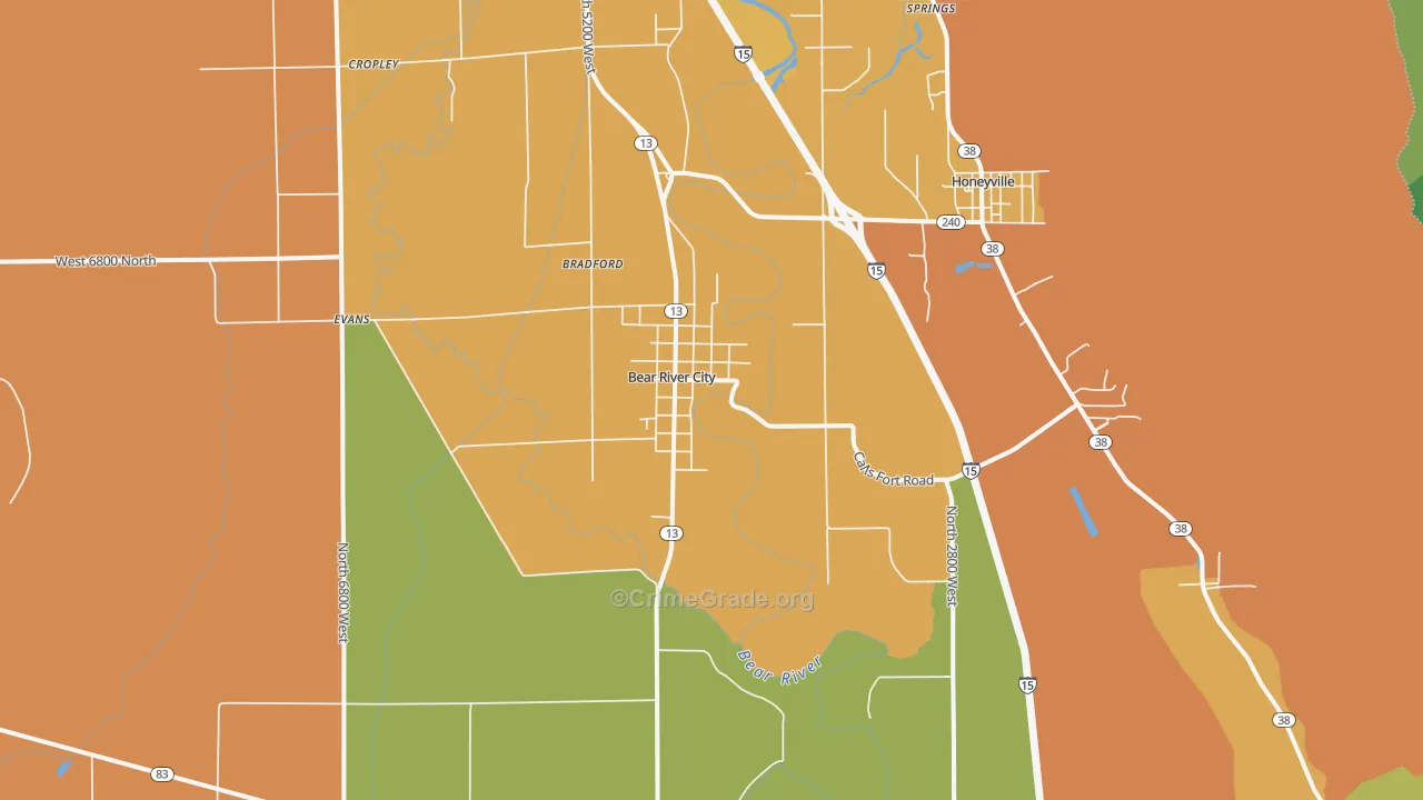 Bear River City, UT Map of Murder Rates