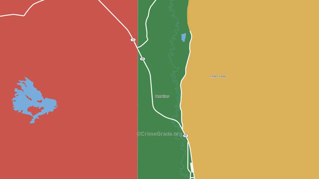 Bear River, WY Map of Murder Rates