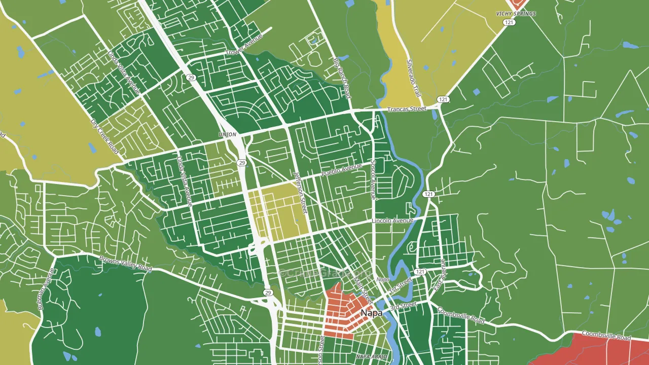 Beard, Napa, CA Map of Murder Rates