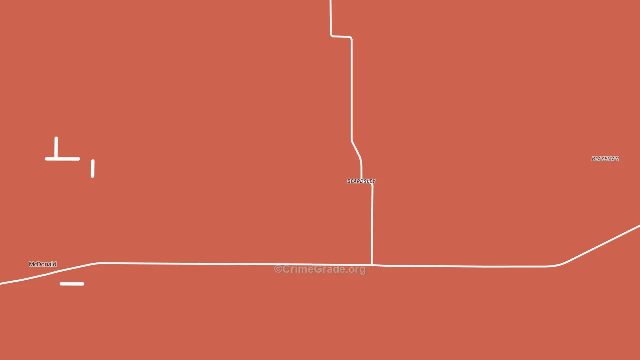 Beardsley, KS Map of Murder Rates