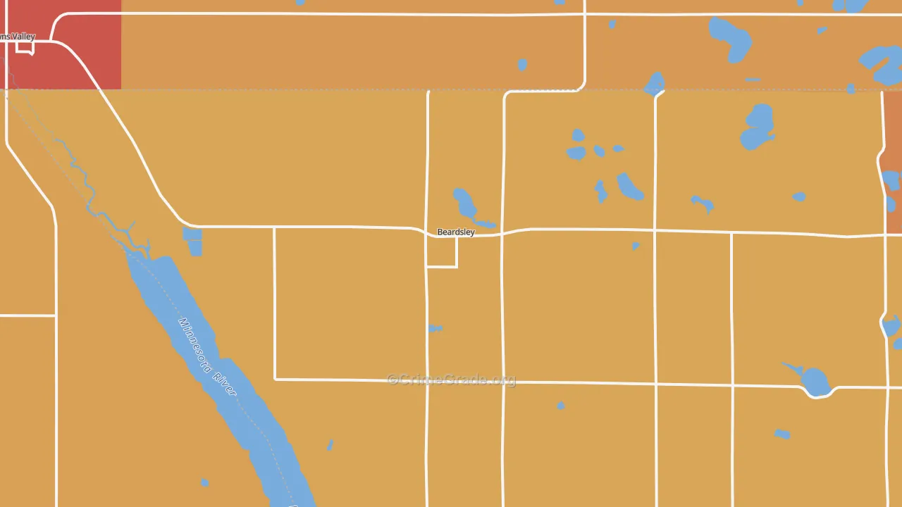 Beardsley, MN Map of Murder Rates