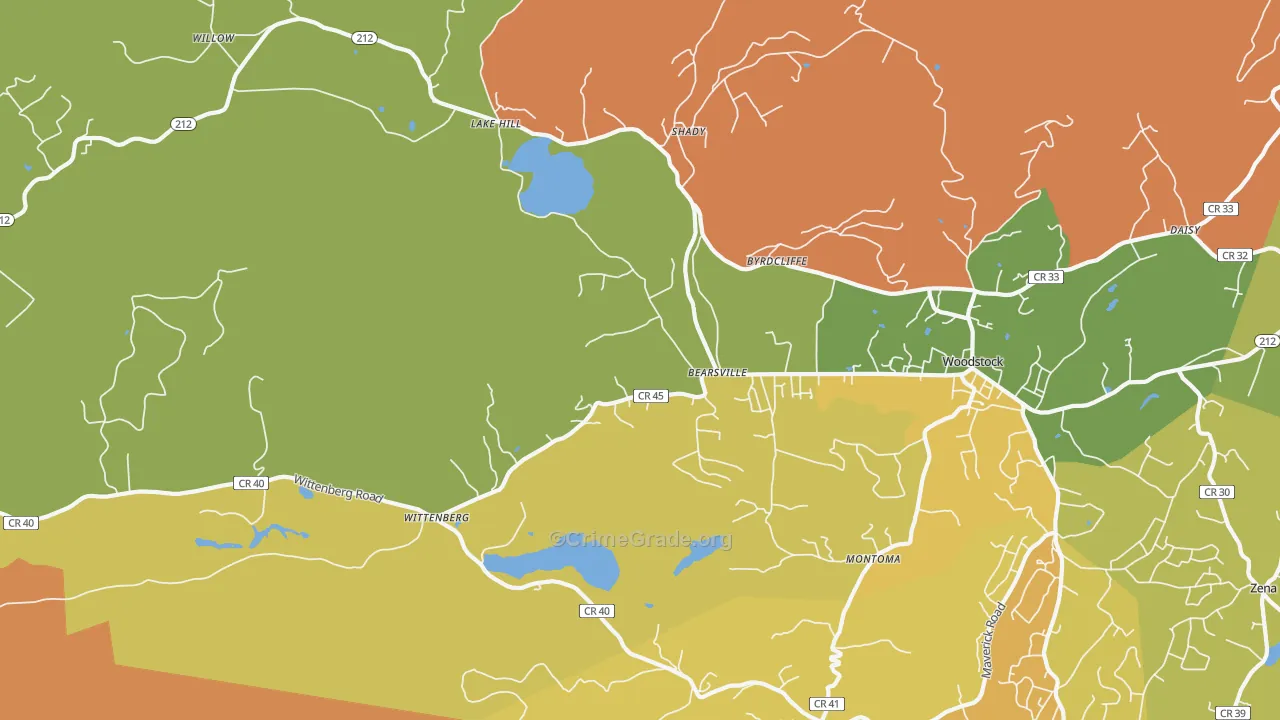 Bearsville, NY Map of Murder Rates