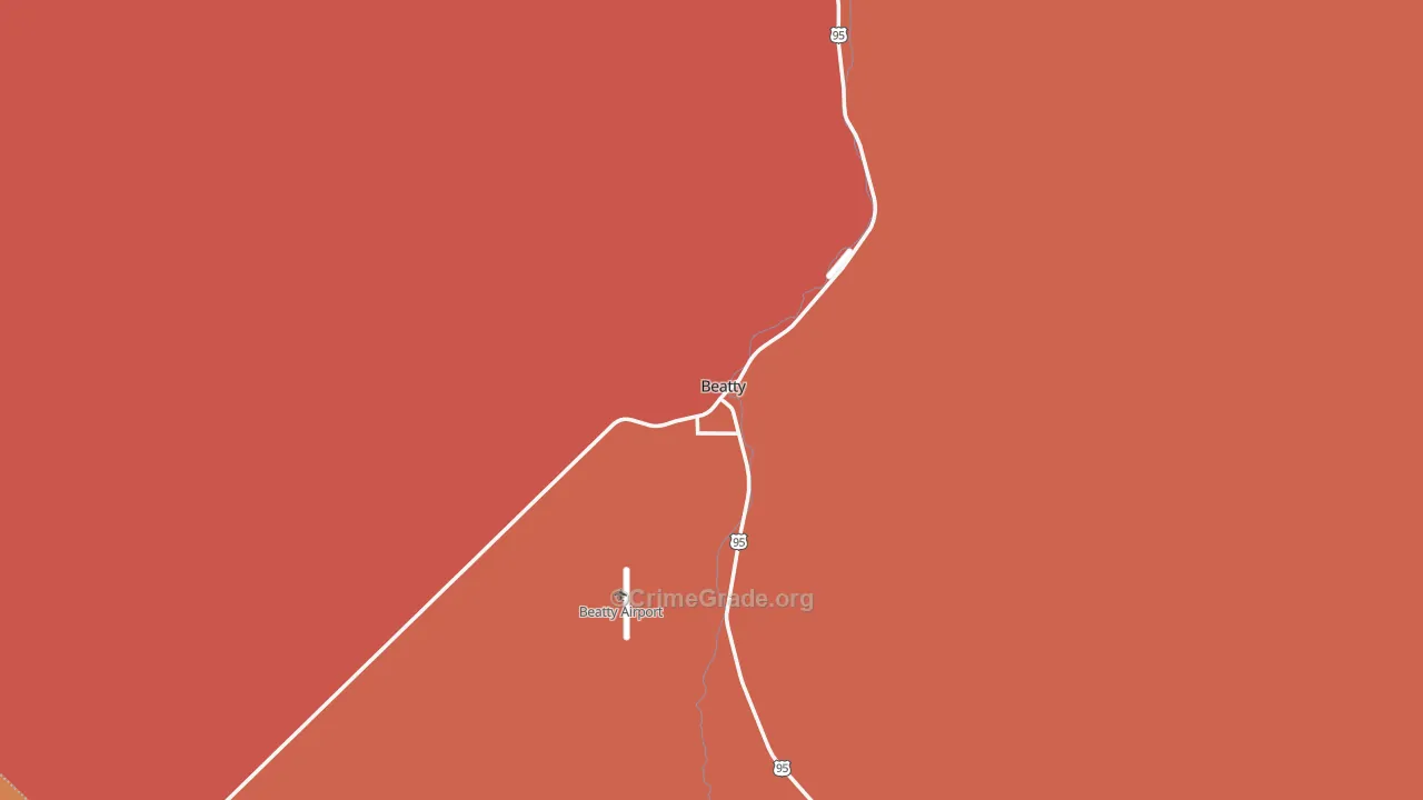 Beatty, NV Map of Murder Rates