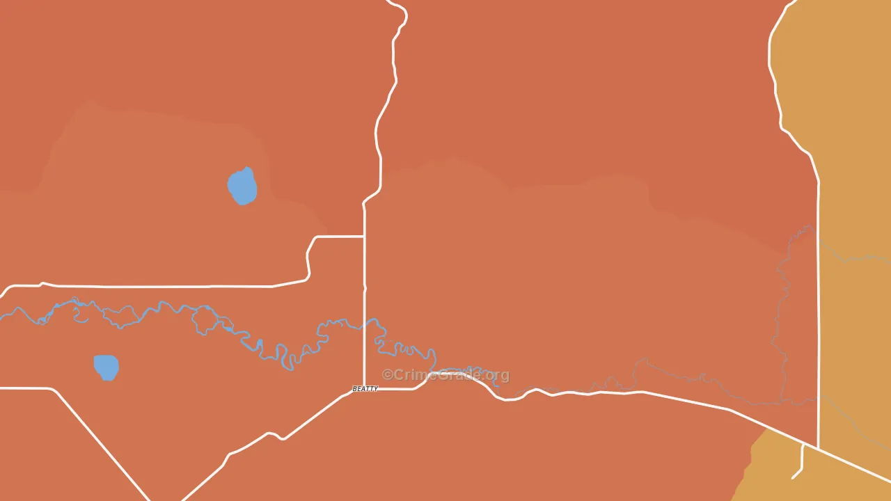 Beatty, OR Map of Murder Rates