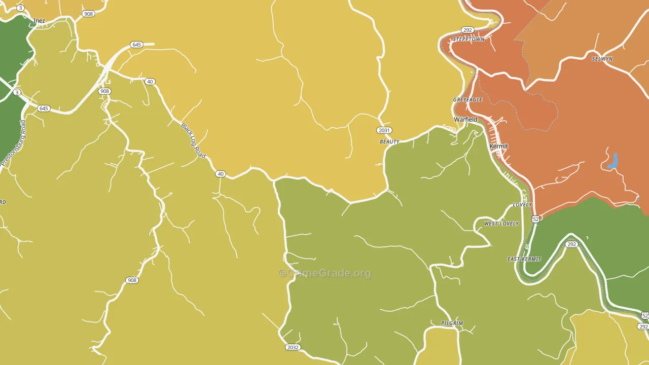 Beauty, KY Map of Murder Rates