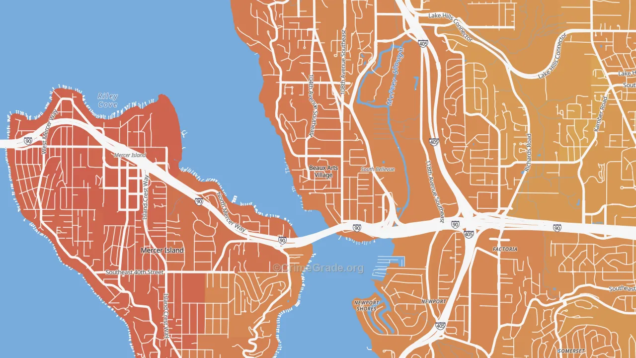 Beaux Arts Village, WA Map of Murder Rates