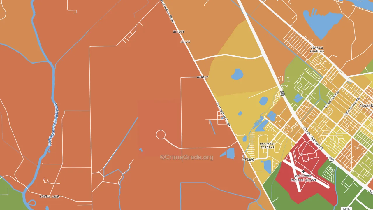Beauxart Gardens, TX Map of Murder Rates