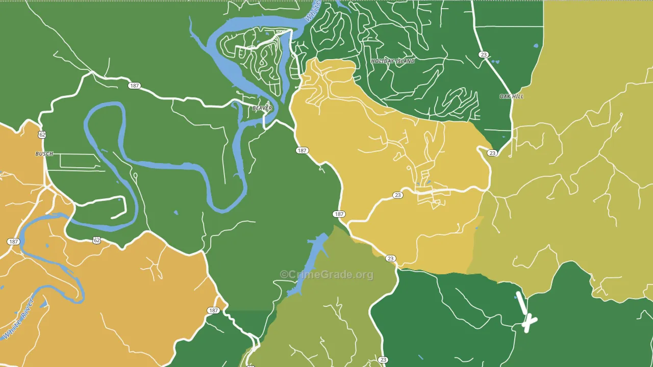 Beaver, AR Map of Murder Rates