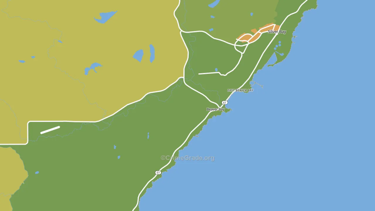 Beaver Bay, MN Map of Murder Rates