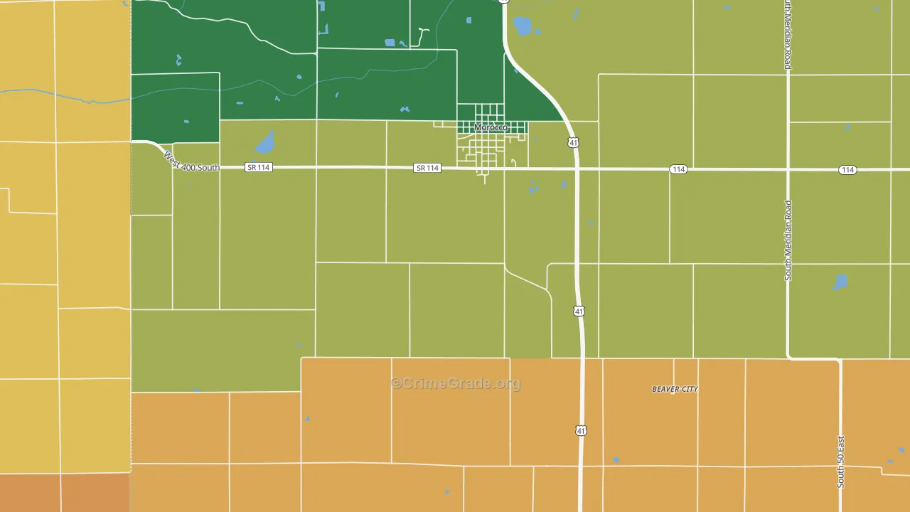 Beaver City, IN Map of Murder Rates