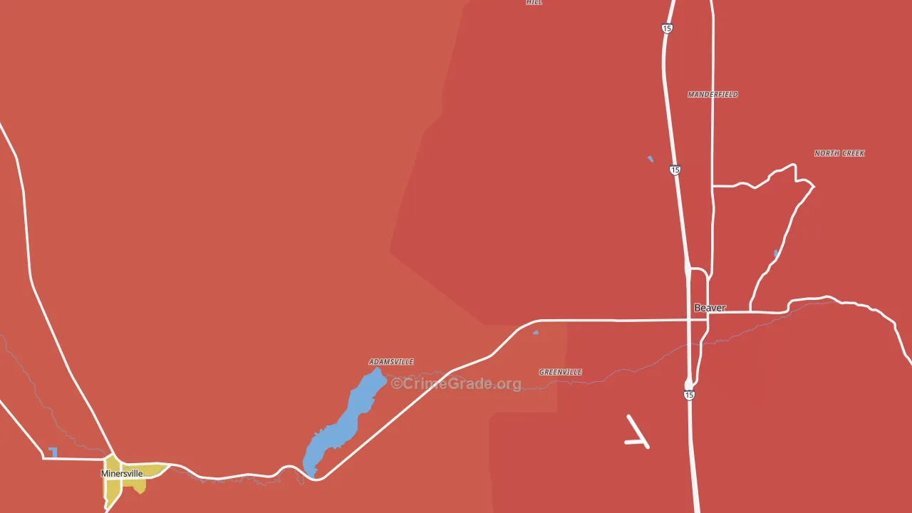 Beaver County, UT Map of Murder Rates
